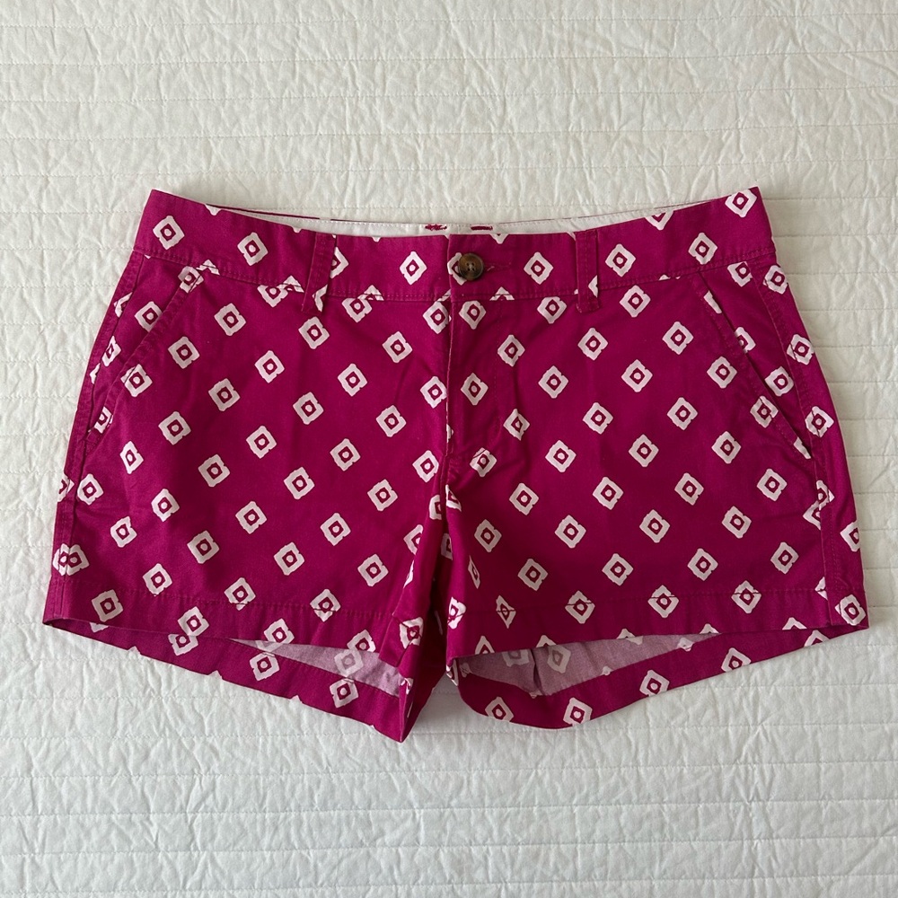 Women's Old Navy Chino Shorts Pink with White Design - Size 4, 3" inseam
